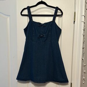 Blue Sleeveless Denim Dress